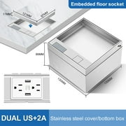 Yannee Recessed flat hidden socket Kit with Recessed Duplex 15A and USB charging ports